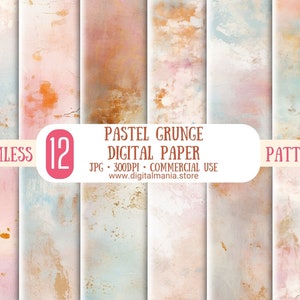 Pastel Grunge Seamless Digital Paper - Pink Grunge Digital paper Notebook digital paper Crafting bundle Printable Patterns Scrapbook paper