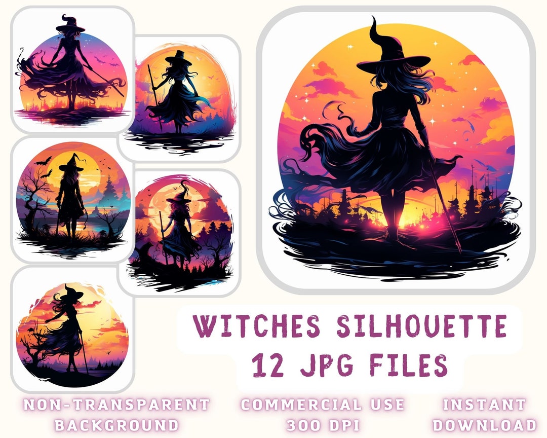 Witches Silhouette Clipart 12 JPG - Halloween Clip Art Witches Clip Art ...