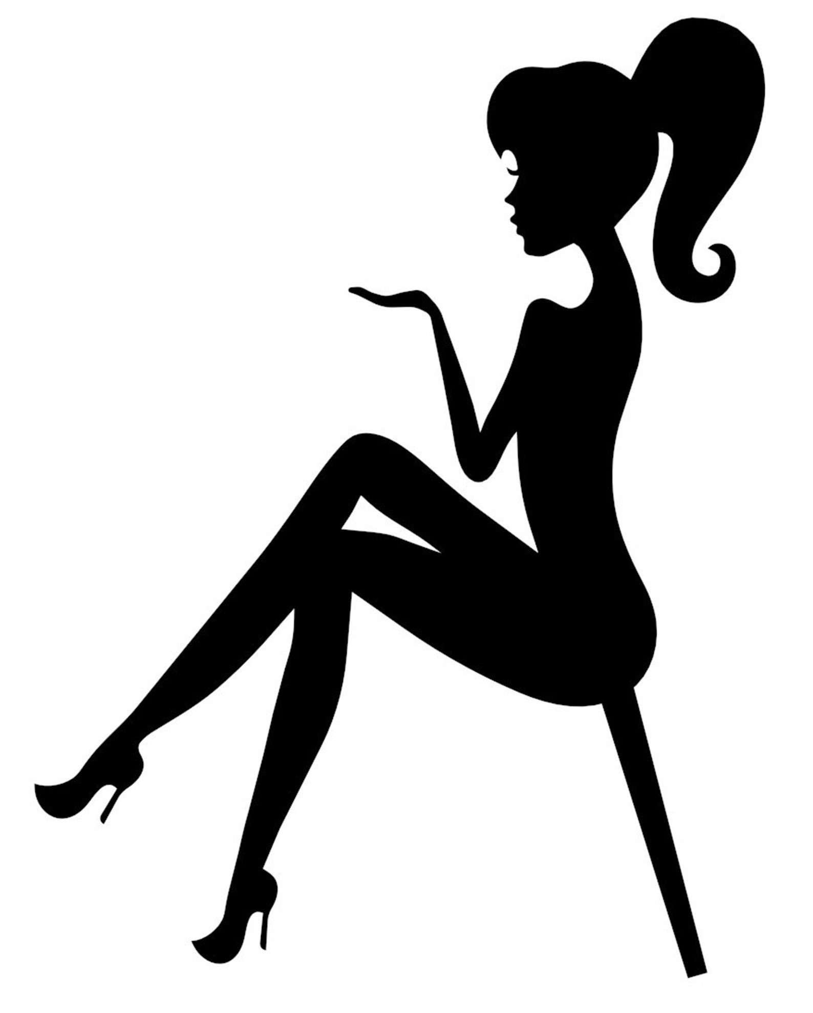 SVG Sitting girl cake topper silhouette Girl Silhouette cake Etsy