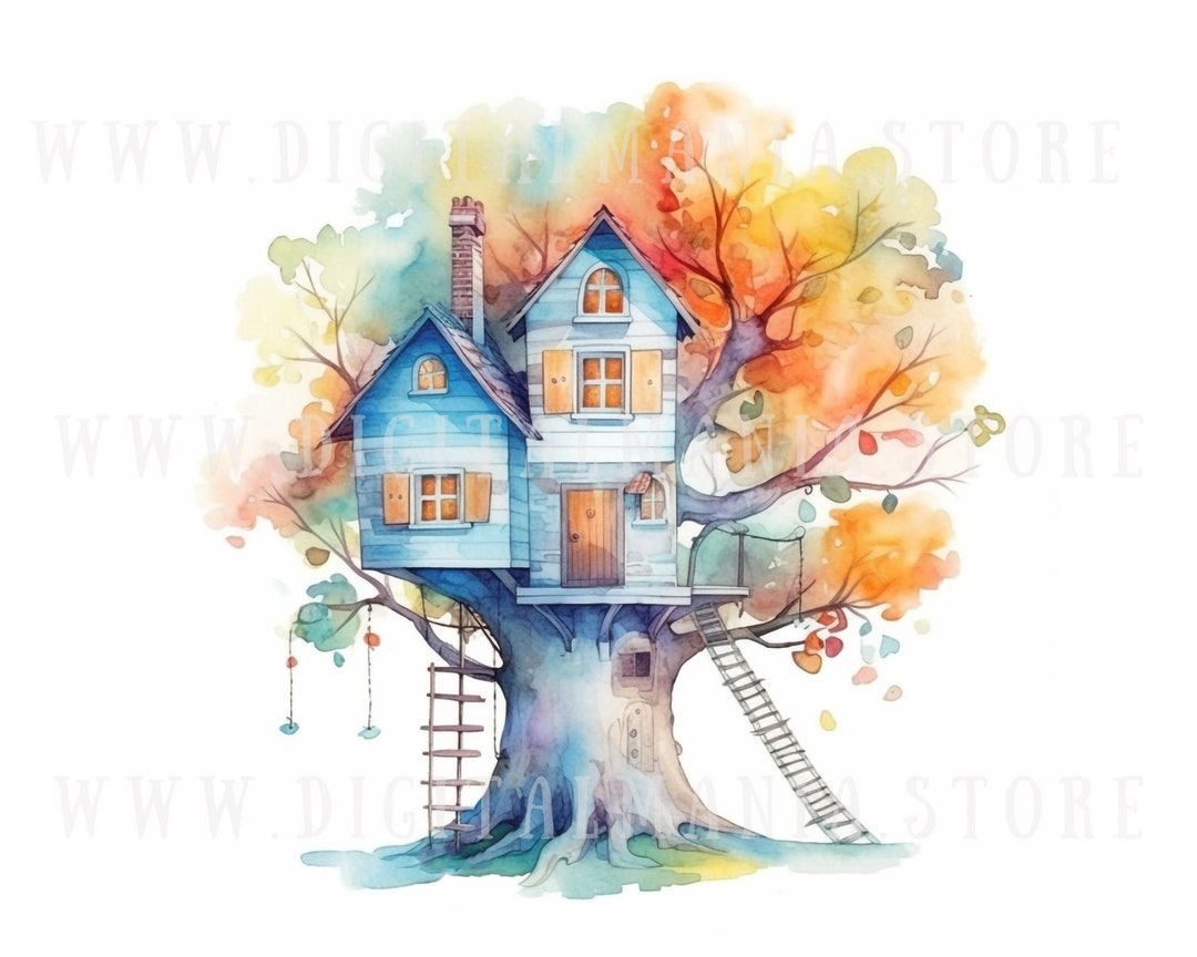 アクリル絵画　“Tree House” s-l400.jpg