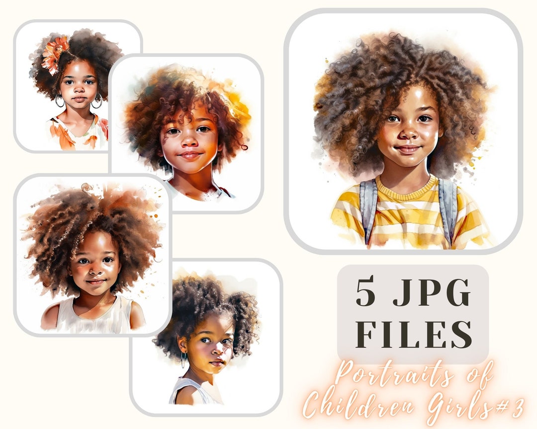 Portraits of African-american Children Girl 5 JPG Files Children