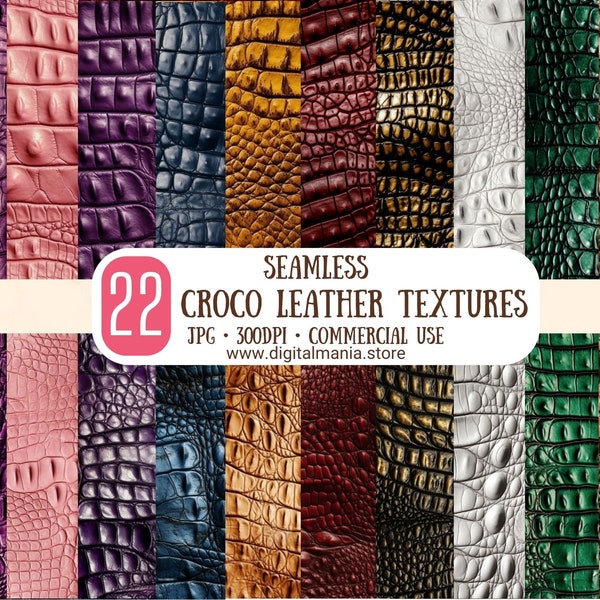 Colorful Crocodile Leather Textures Seamless Digital Paper - Croco Leather digital paper Crafting bundle Printable Patterns Scrapbook paper