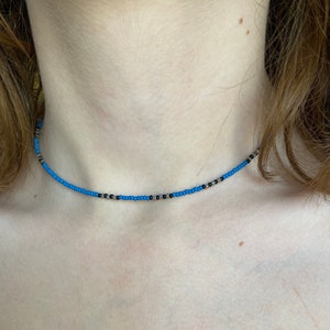 Seed bead choker style necklace