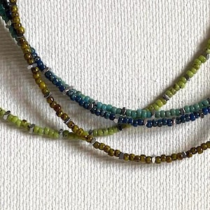 Picasso seed beaded necklace, choker style necklace, seed bead necklace, beaded necklace, simple necklace, gift for her
