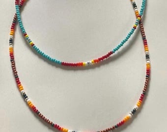 seed bead choker necklace, simple beaded necklace, beaded jewelry, beaded necklace, choker style necklace