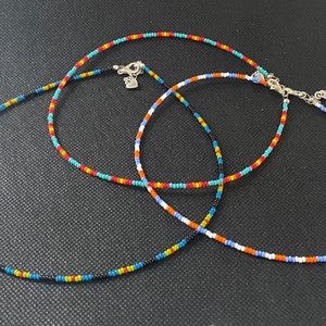 Seed beaded choker style necklaces