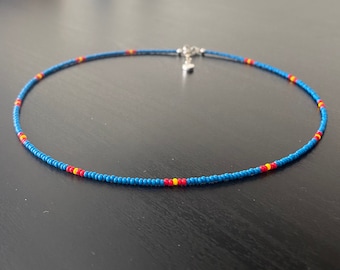 Gargantilla de cuentas de semillas, cristal checo, joyería minimalista