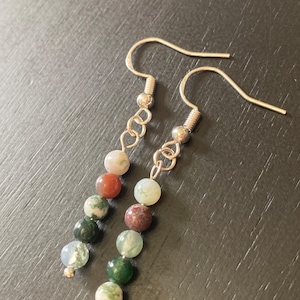 Jasper bar pendant drop earrings