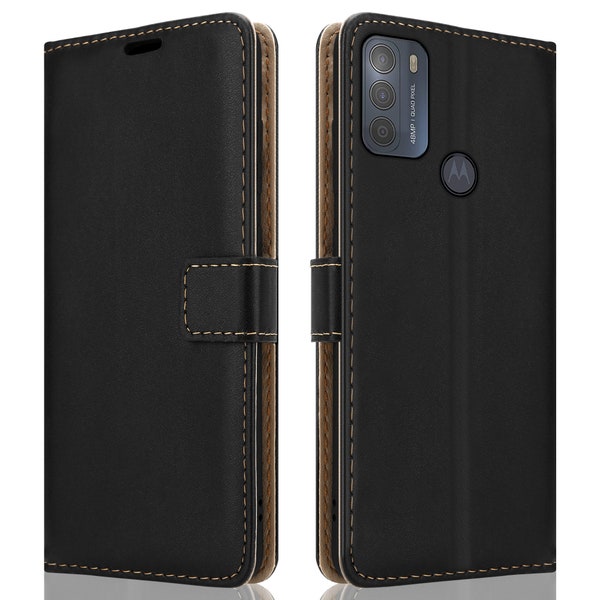 Luxury Black Wallet Leather Case For Motorola Moto G50 Flip Cover Magnetic