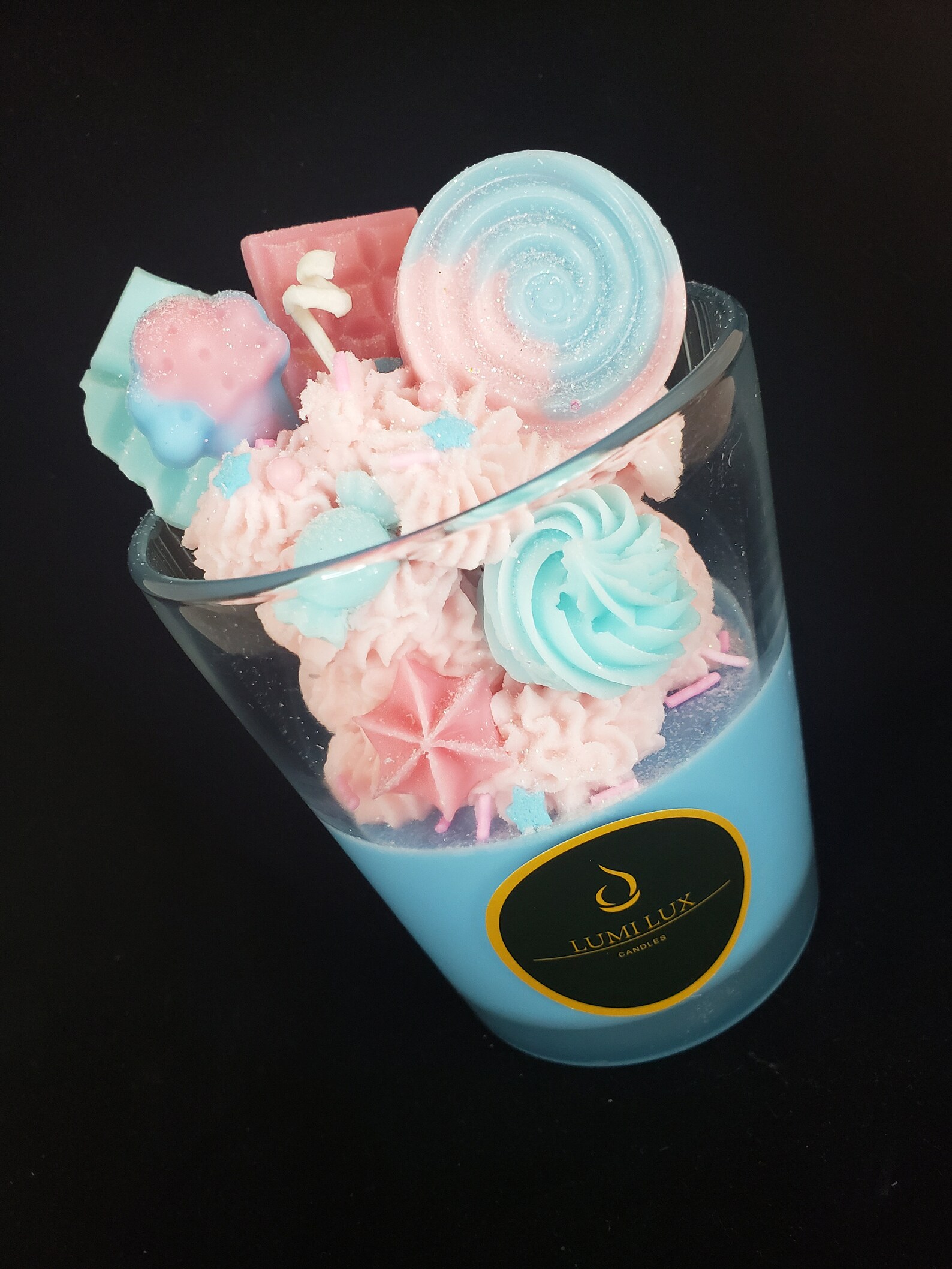 Cotton Candy Scented Natural soy candle Colorful Candle Etsy