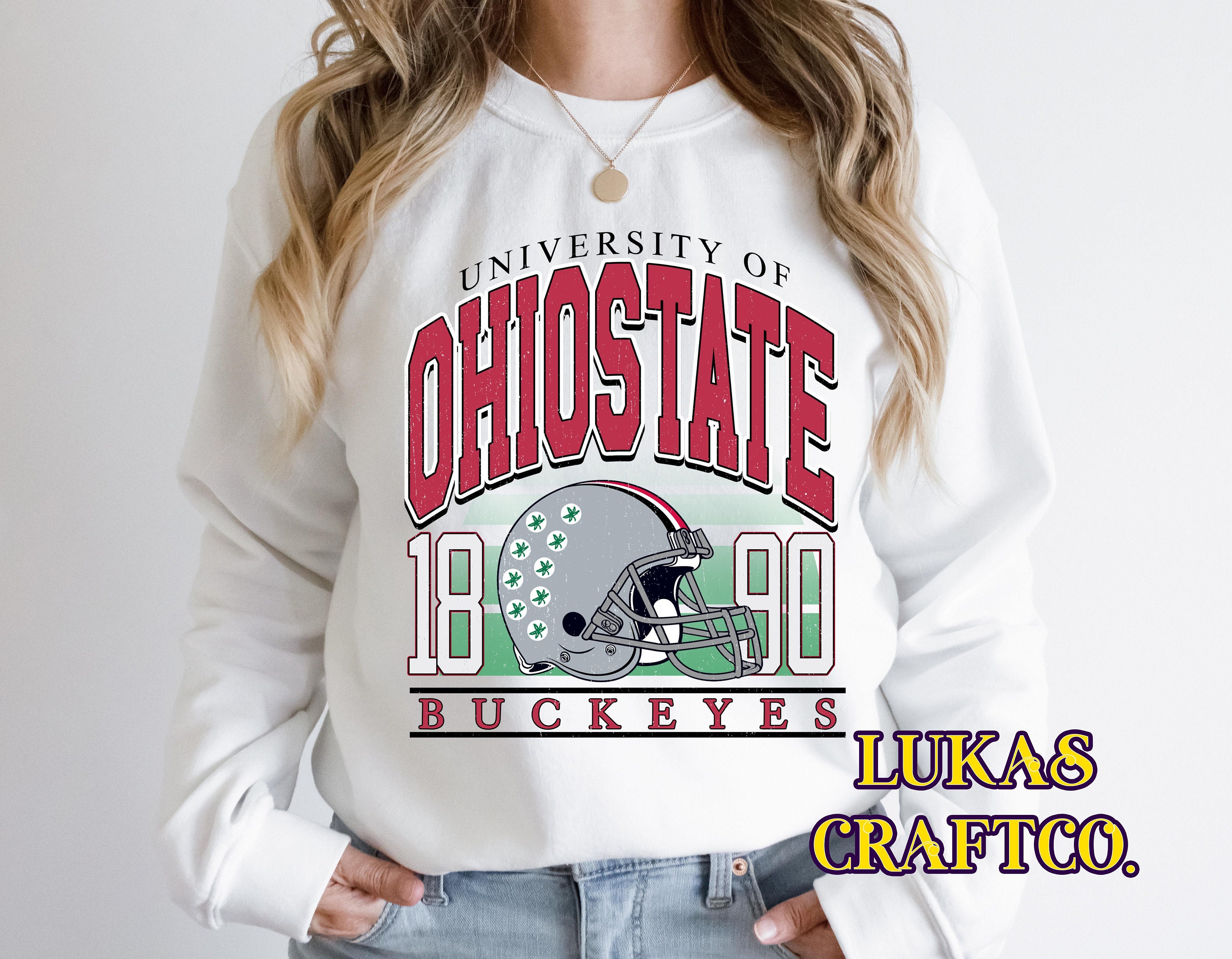 Vintage Ohio State Crewneck Sweatshirt, Distressed Ohio State Sweatshirt