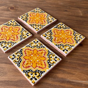 Cute Coasters Mexican Tile Set of 4 - Hacienda Style Talavera Decor -  Coaster Set