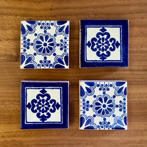 Talavera Mexikanische Fliesenmagnete: Wohnkultur im spanischen Stil, 4er-Set