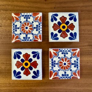 Talavera Mexikanische Fliesenmagnete: Wohnkultur im spanischen Stil, 4er-Set