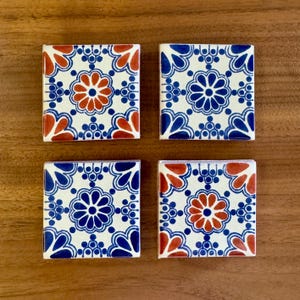 Talavera Mexikanische Fliesenmagnete: Wohnkultur im spanischen Stil, 4er-Set