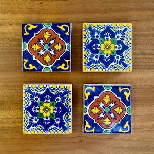 Talavera Mexikanische Fliesenmagnete: Wohnkultur im spanischen Stil, 4er-Set