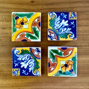 Talavera Mexikanische Fliesenmagnete: Wohnkultur im spanischen Stil, 4er-Set