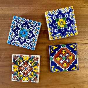 Mexican Talavera Tile Magnets: Spanish Style Home Decor