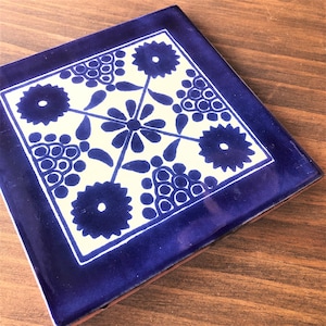 Mexikanische Volkskunst Topflappen, 6 "x 6" Talavera Keramik Untersetzer Küche Dekor Geschenk