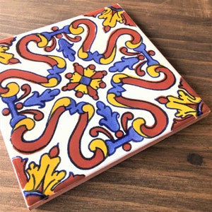 Mexican Talavera Tile Trivet: Hacienda Style Hot Pot Holder
