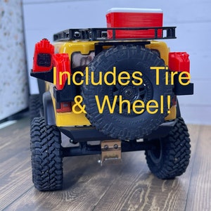 Spare Tire and Cargo Rack  & Gas Cans For Axial SCX24 Jeep With Bonus Ice Chest!