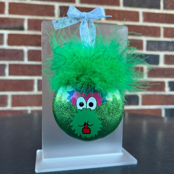 Green Baseball Mascot Ornament