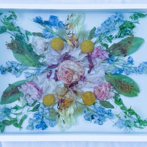 Custom White Wooden Wedding Flower Preservation Tray | Flower Preservation | Bridal Bouquet Preservation | Bridal Gift | Funeral Flowers image 15