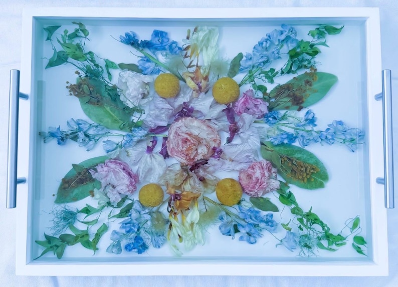 Custom White Wooden Wedding Flower Preservation Tray | Flower Preservation | Bridal Bouquet Preservation | Bridal Gift | Funeral Flowers image 15