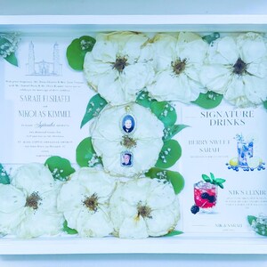 Custom White Wooden Wedding Flower Preservation Tray | Flower Preservation | Bridal Bouquet Preservation | Bridal Gift | Funeral Flowers image 11