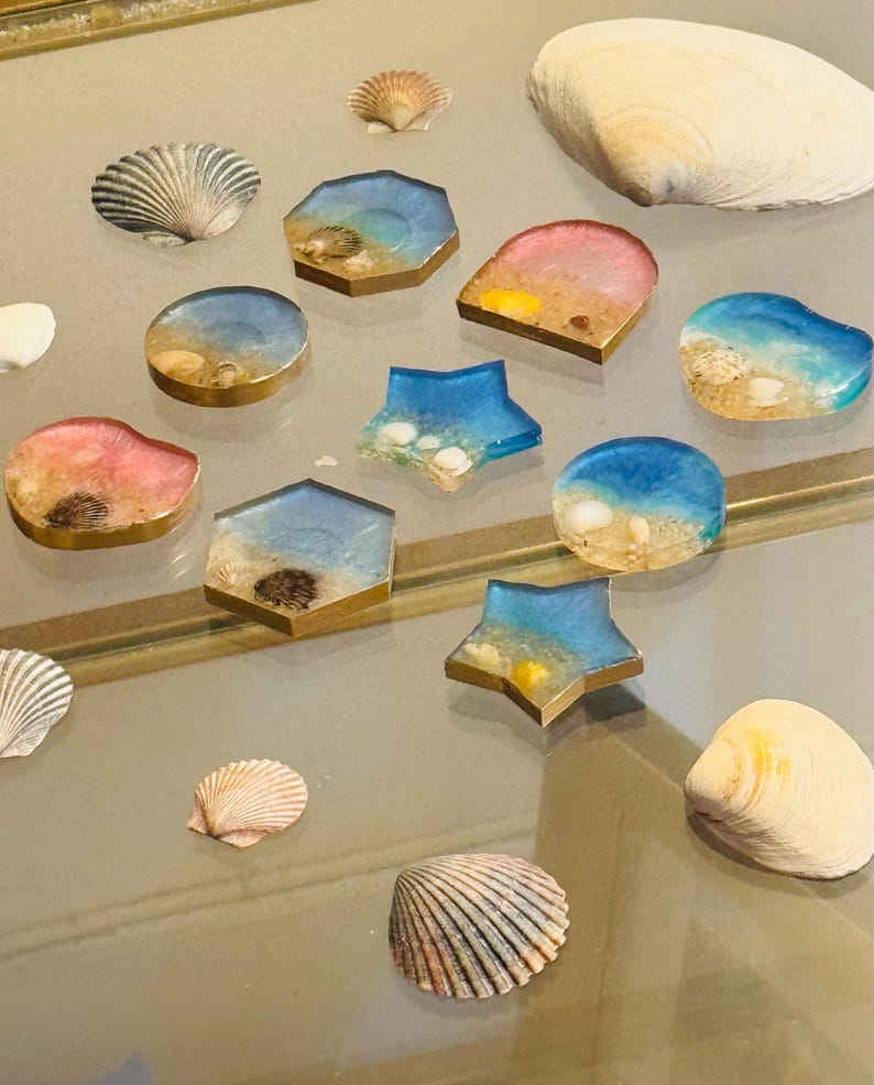 Resin Refrigerator Magnets Made With Real Sand and Shells #beach ...