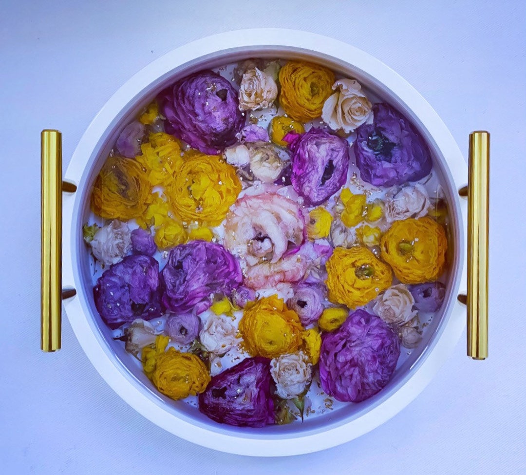 Custom Made Wedding Flower Preservation Tray Round Gift for Bride