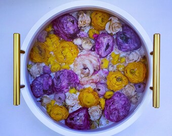 Custom Made Wedding Flower Preservation Tray - Round! Gift for Bride wedding keepsake #flower preservation #wedding flower tray #custom made