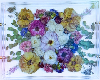 Custom Large Clear Acrylic Tray (12 x 16) for Wedding Flower Preservation #brides #wedding flowers #wedding gift