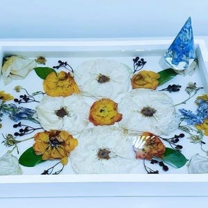 Custom White Wooden Wedding Flower Preservation Tray | Flower Preservation | Bridal Bouquet Preservation | Bridal Gift | Funeral Flowers image 12