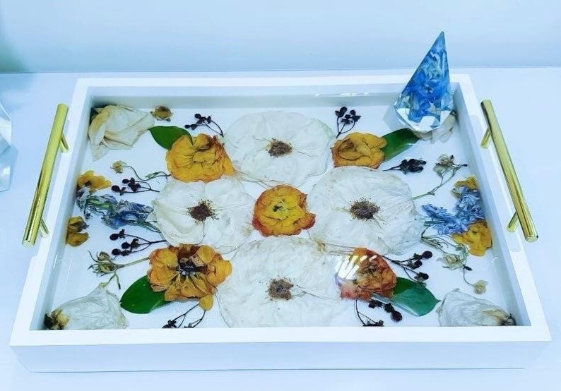 Custom White Wooden Wedding Flower Preservation Tray | Flower Preservation | Bridal Bouquet Preservation | Bridal Gift | Funeral Flowers image 12