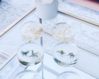 Custom Preserved flower coaster, Wedding bouquet preservation, Gift for bride, Wedding Gift, Resin Coasters, Flower preservation, Keepsake