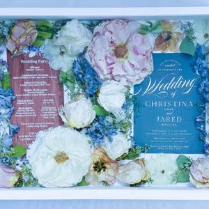 Custom White Wooden Wedding Flower Preservation Tray | Flower Preservation | Bridal Bouquet Preservation | Bridal Gift | Funeral Flowers image 13