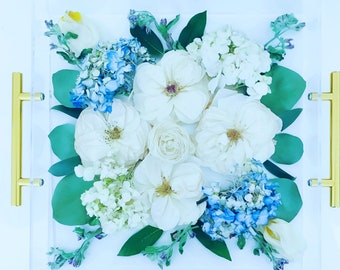 Beautiful 12 x 12 inch Square Tray for Wedding Flower Preservations! #wedding flower preservation #funeral flowers #resin tray