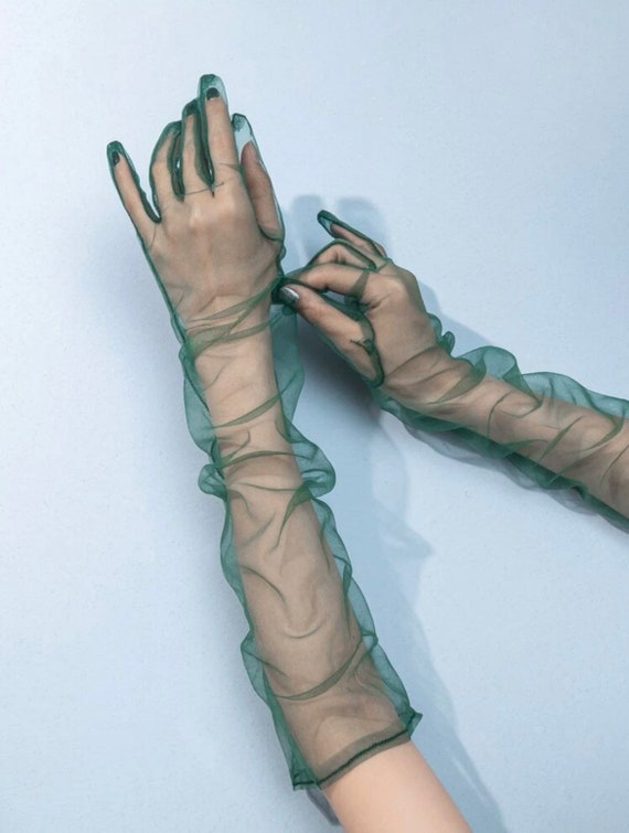 Long sheer gloves deals