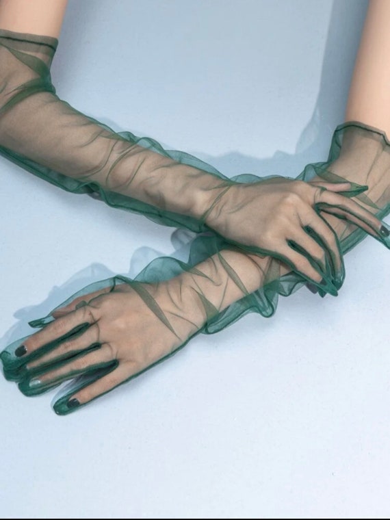 Long sheer sale gloves