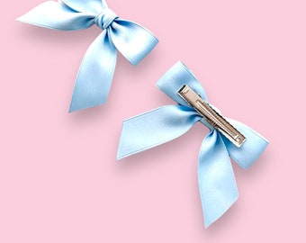 Baby Blue Hair Bow Clips