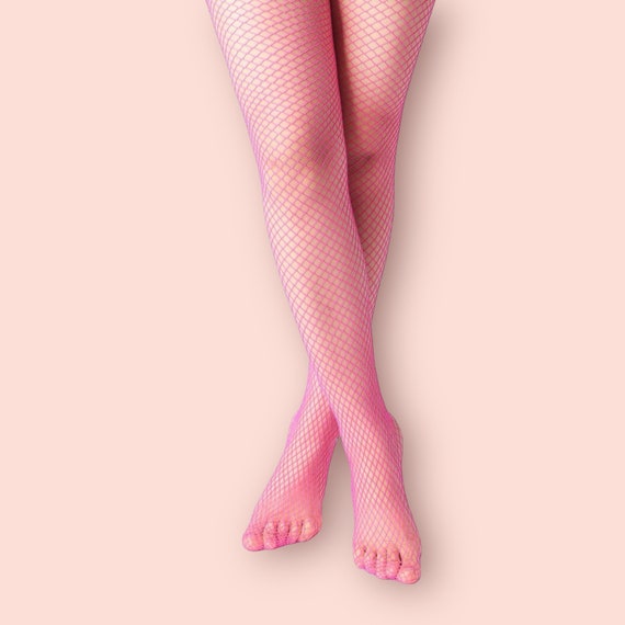 Buy Pink Fishnet Tights, Waist High Fishnet Tights Online in India