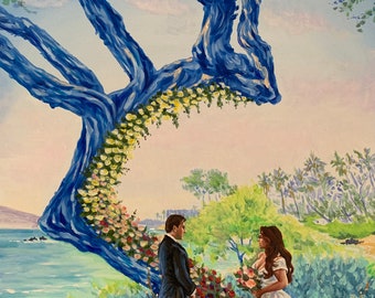 Live Wedding Ceremony or Reception Oil Painting