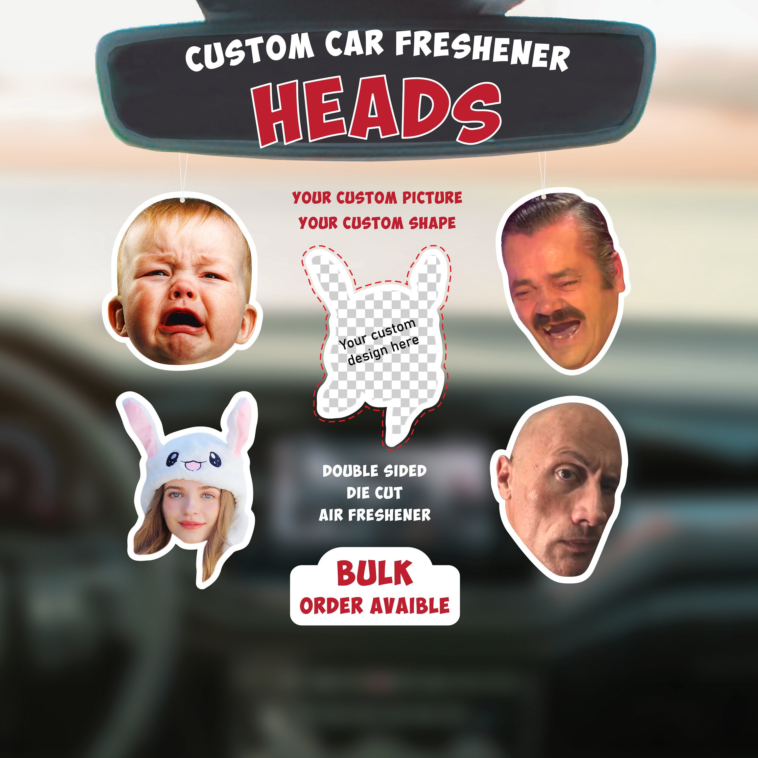 6pcs Hasbulla Meme Car Air Freshener Funny Hanging Air