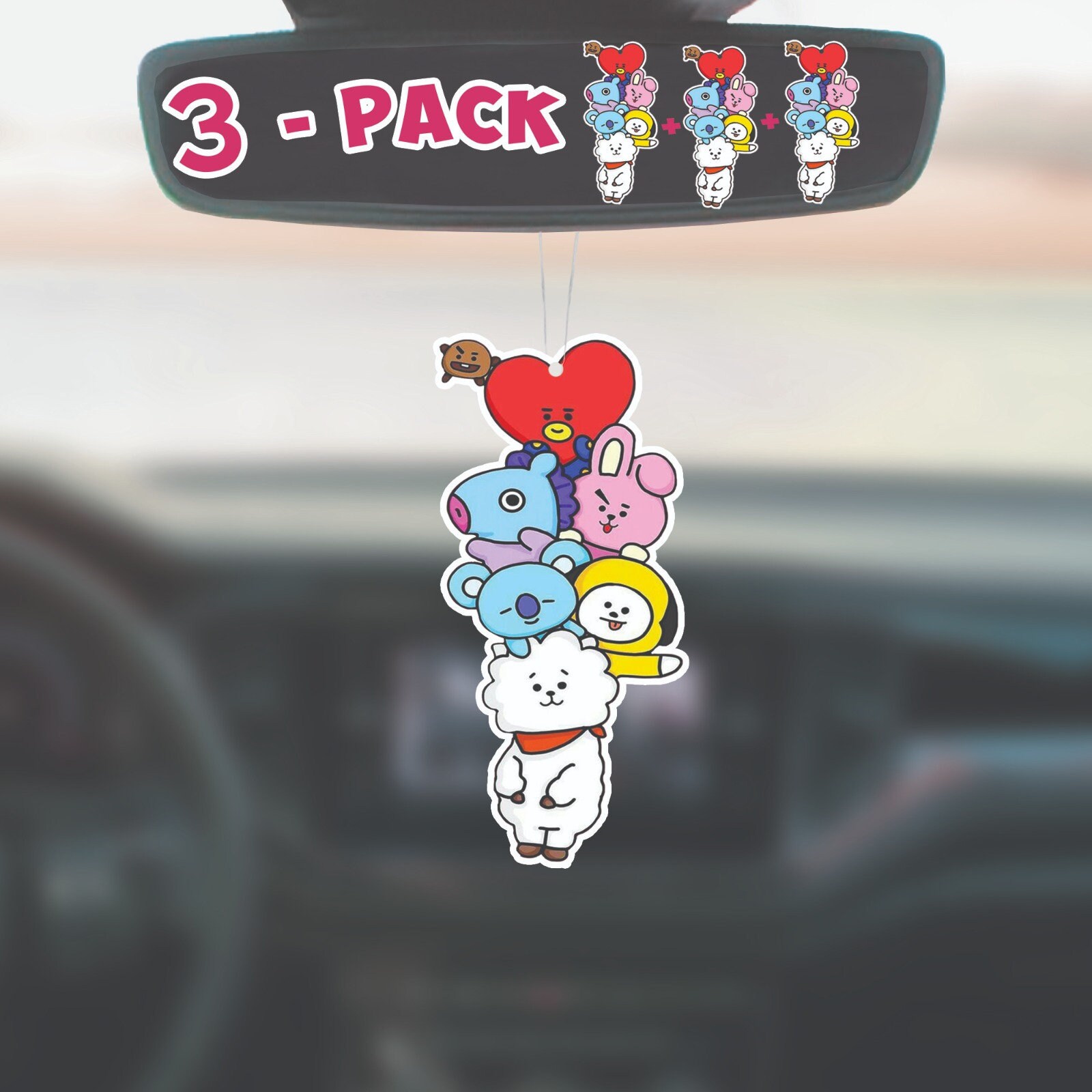 BTS BT21 Car Air Freshener 3pack Etsy