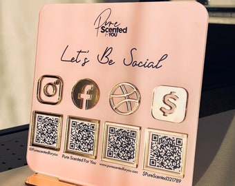 Multi QR Code Social Media Sign Scan to Pay Facebook Instagram Business Sign Payment Sign