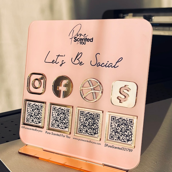 Multi QR Code Social Media Sign Scan to Pay Facebook Instagram Business Sign Payment Sign