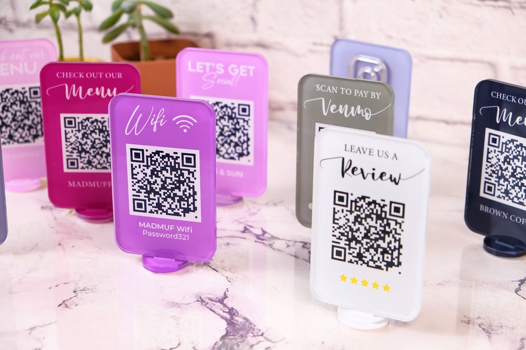 Mini QR Code Social Media Sign Facebook Instagram Business Sign Payment ...