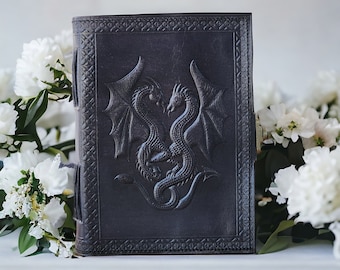 Dragon Embossed Buffalo Leather Journal: Personalized Fantasy Diary