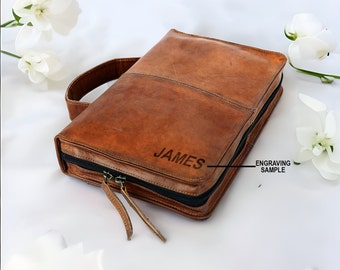 Personalized Handmade Leather Bible Cover for Women & Men, Custom Book Cover, Bible Protector, Book Carrier, Christian gift idea